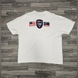T-shirt Vintage Upper Playground Blanc XXXL - Style Hip Hop Y2K - Fabriqué Aux USA - Occasion Très Bon état